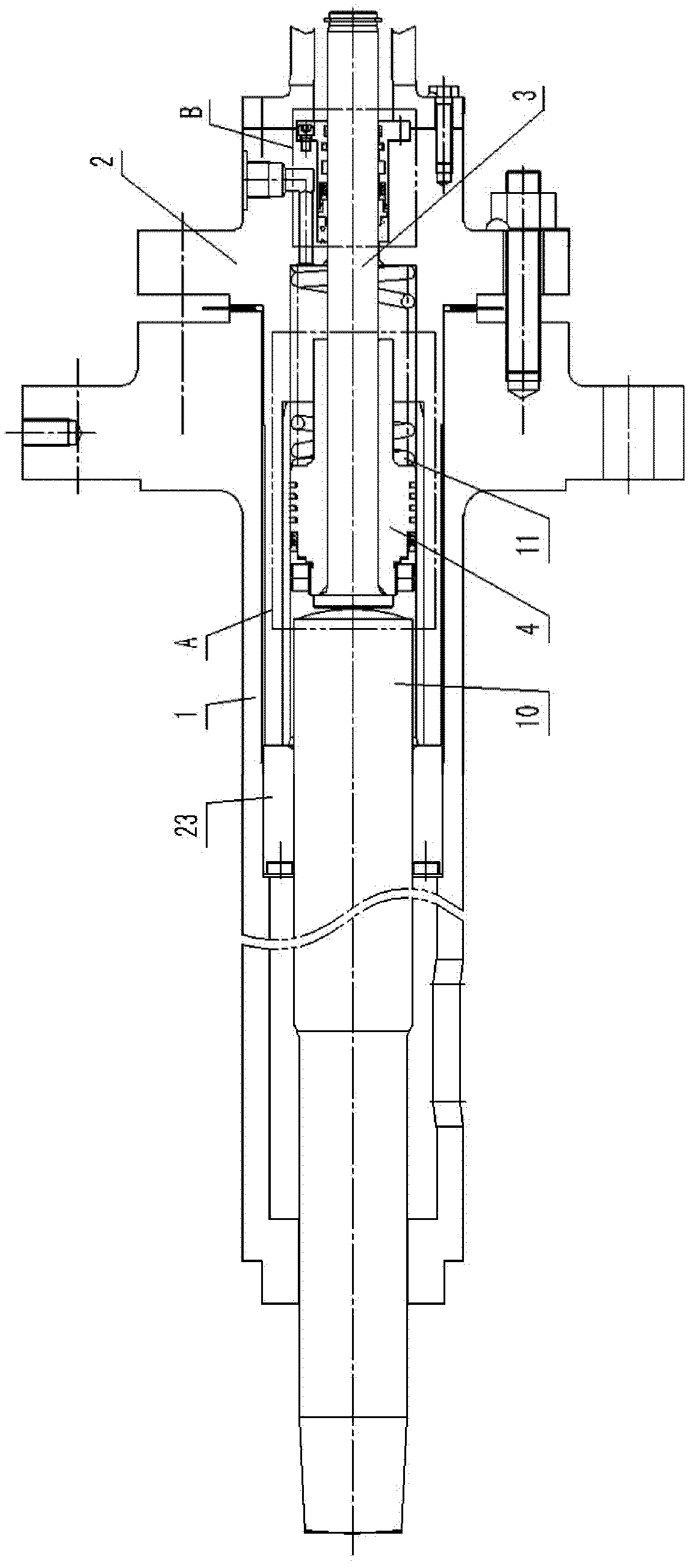 Knocking device for removing carbon deposition from coal gasifier