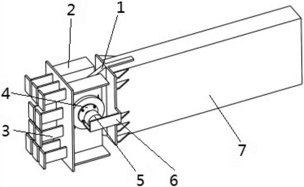 Connection joint of climbing tower crane supporting frame and wall body and implementation method