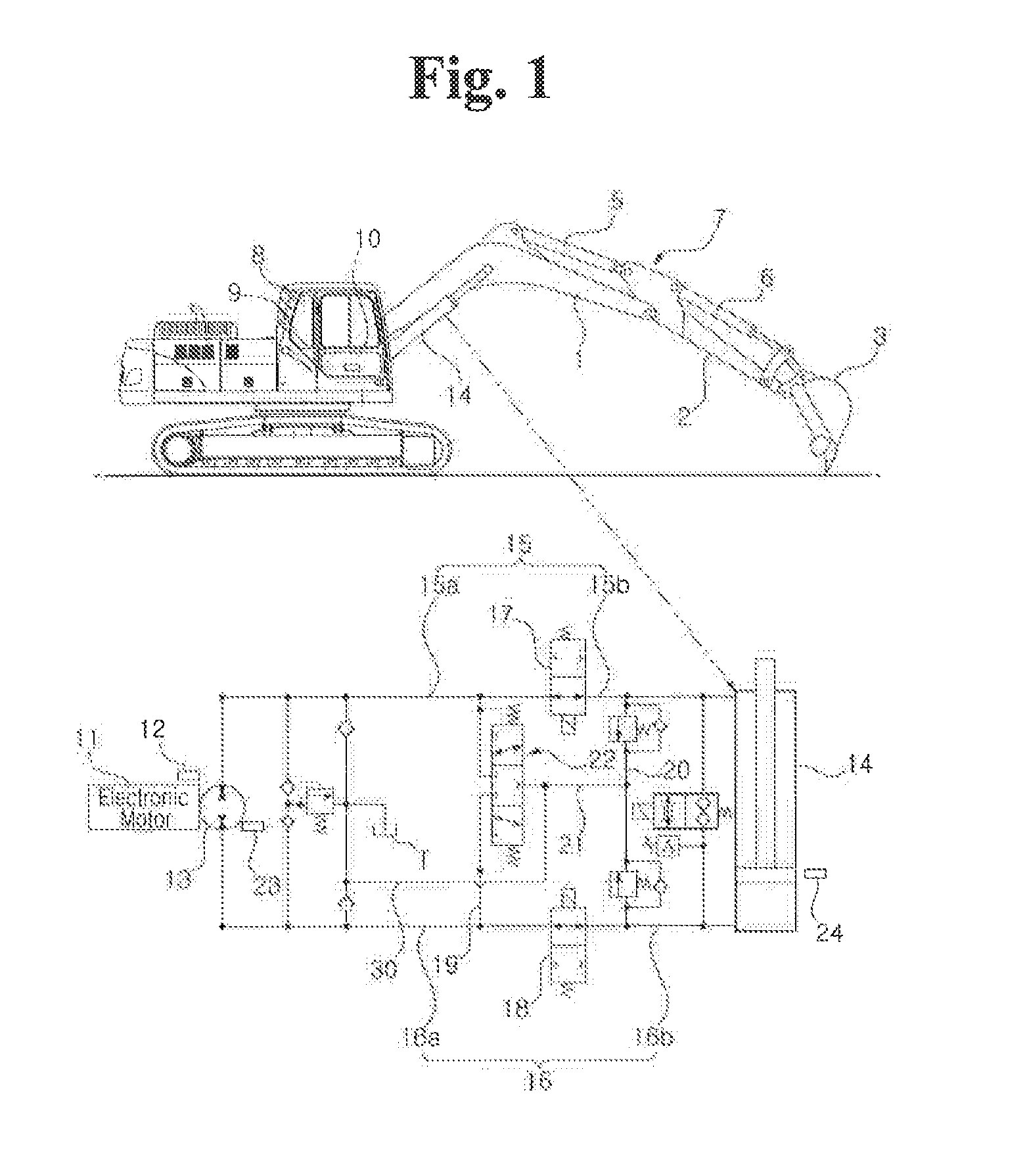 Hybrid excavator including a fast-stopping apparatus for a hybrid actuator