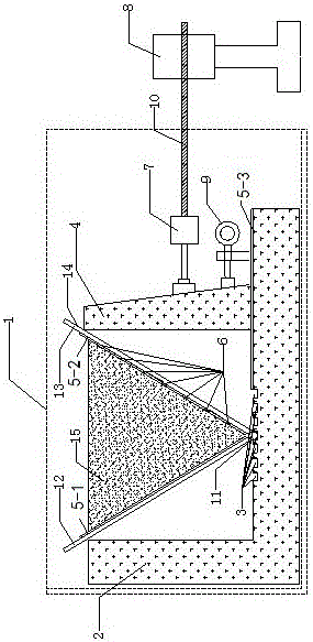 A device that can measure the limited fill pressure and displacement when the retaining wall rotates around the bottom of the wall