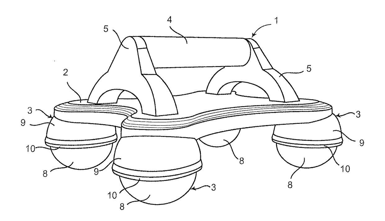 Rolling, multi-directional fitness device