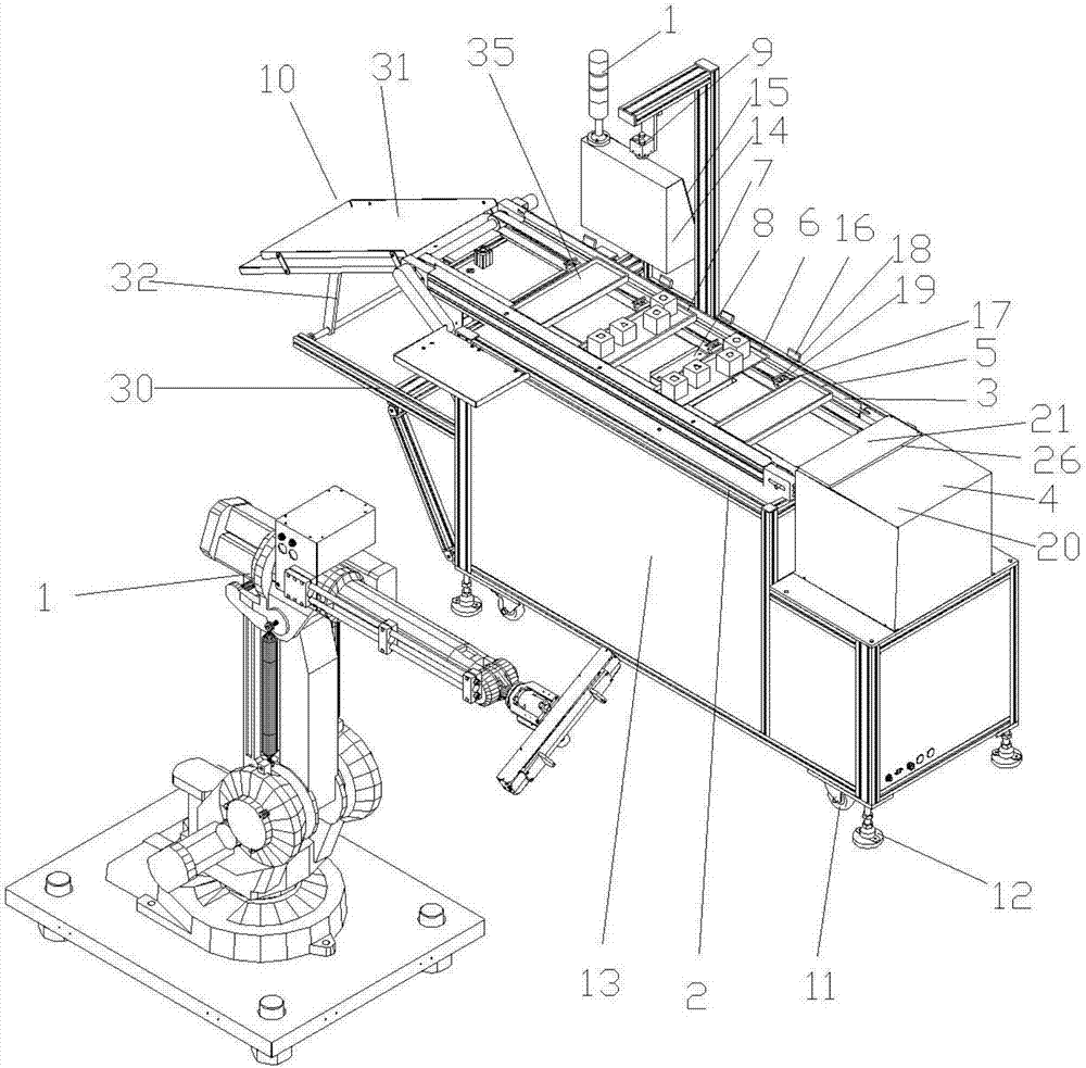 Industrial robot visual following-line tracking teaching module