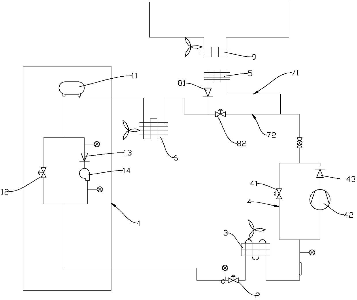 Machine room air conditioner heat recovery system and control method thereof