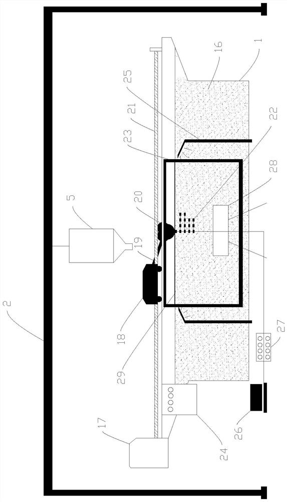 Impact rolling test device and method for simulating coarse-grained soil foundation in original stress state