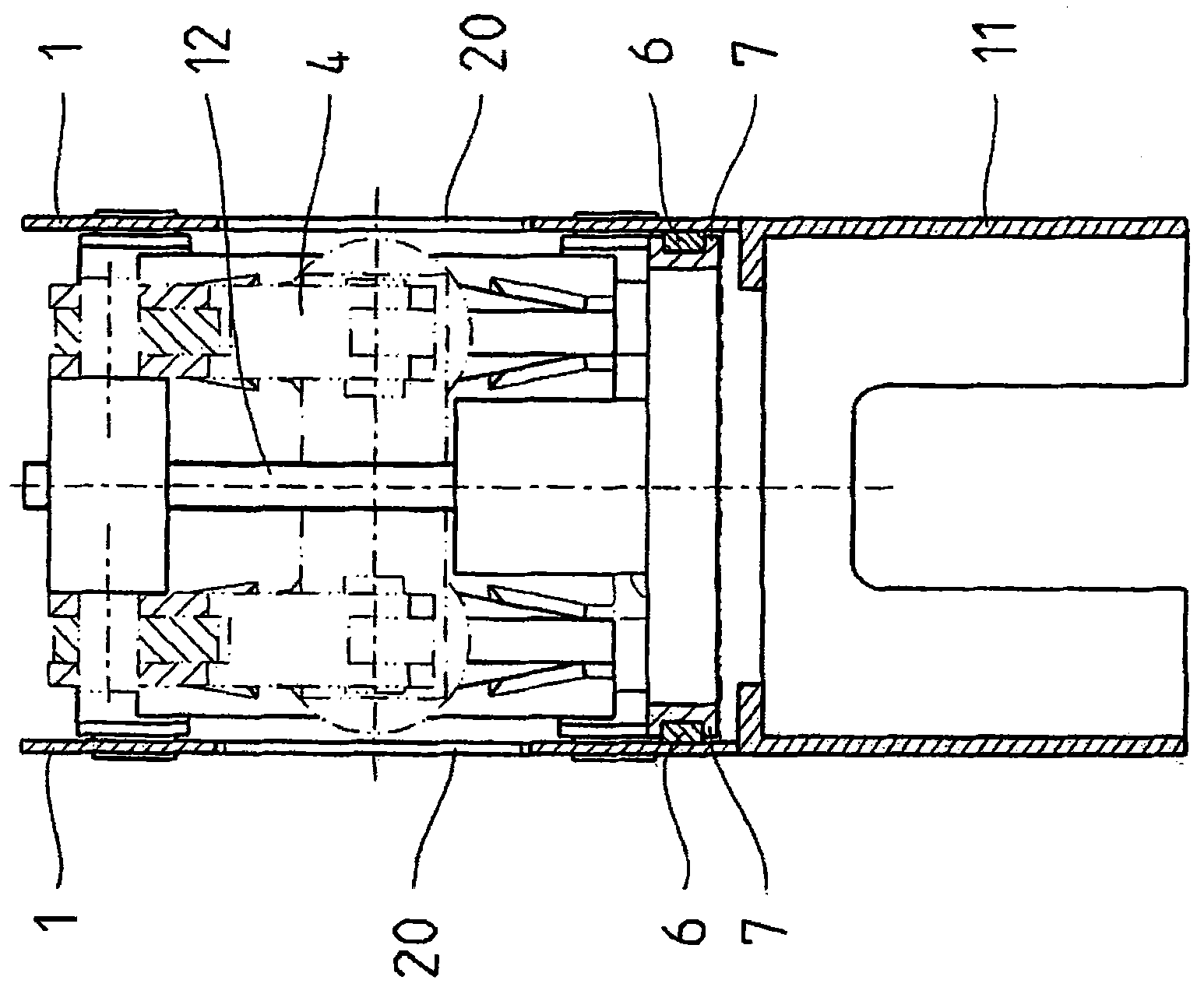 Injecting unit with a force-absorbing closed system