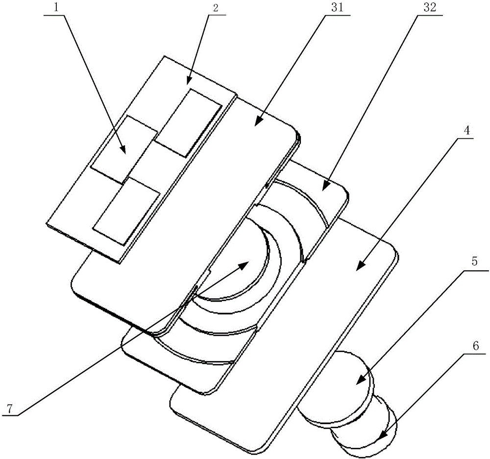 Large-scale infrared focal plane structure with thermal stress unloading capacity