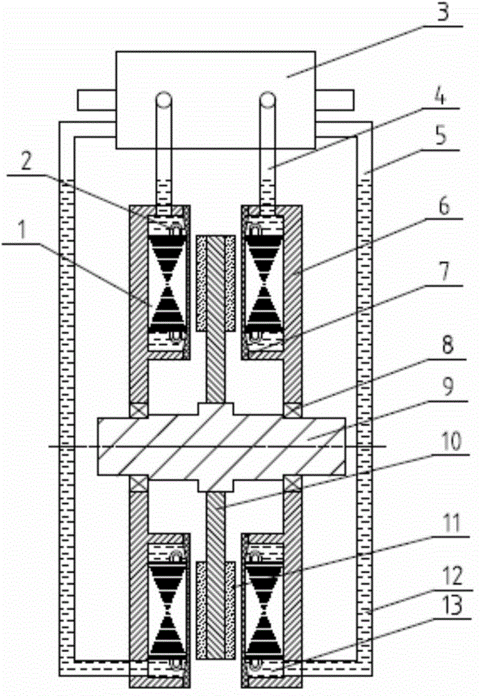 Iron-core-provided self-circulating evaporating cooling disk-type motor