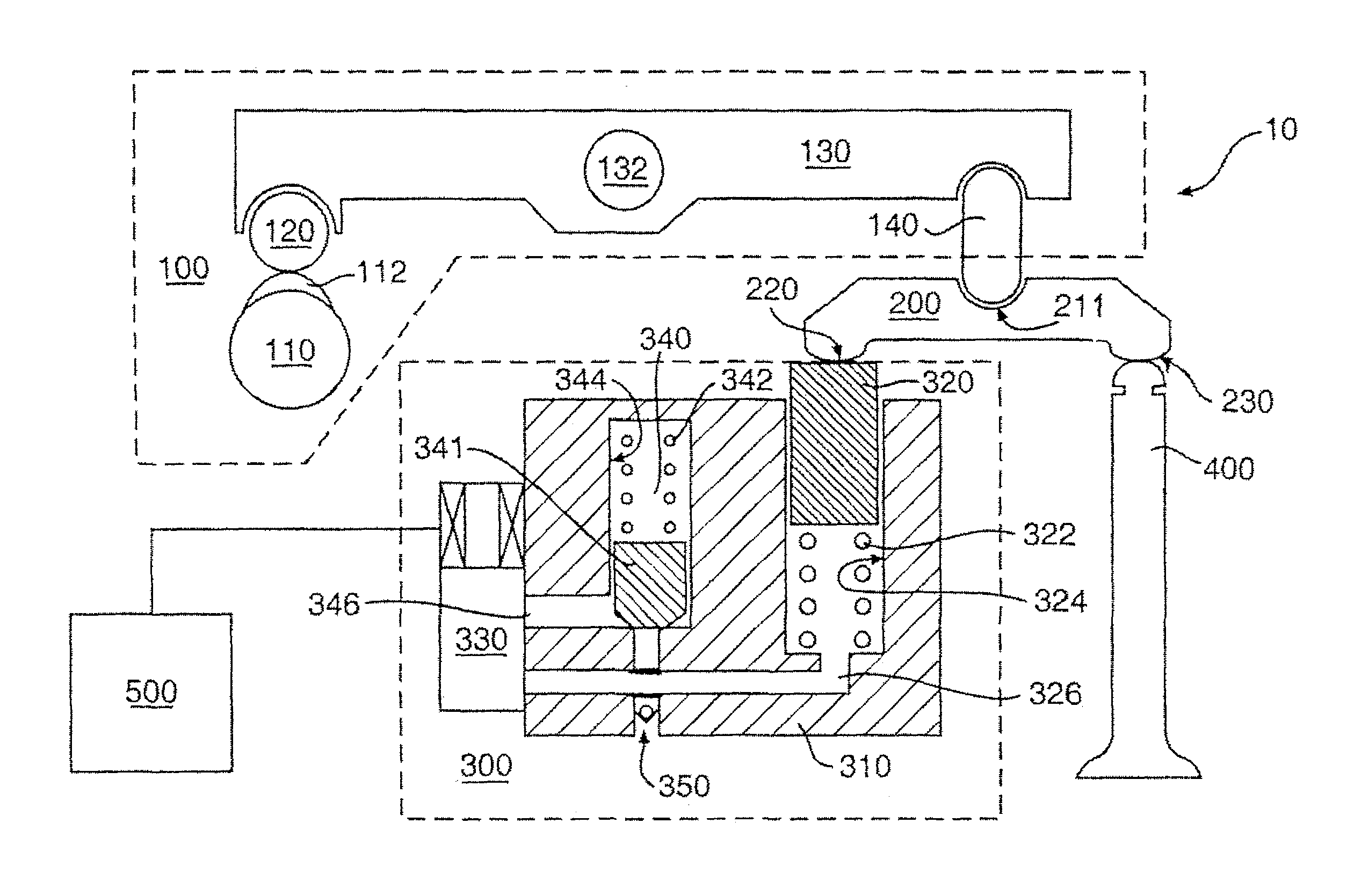 Variable lost motion valve actuator and method