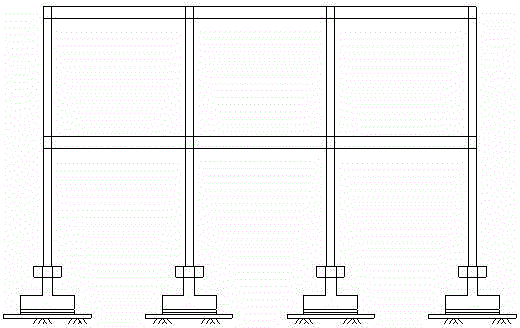 Construction spreading foundation adaptive to filled ground settlement and construction method