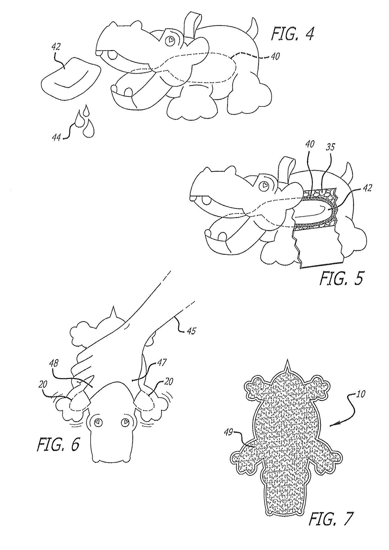 Character-shaped porous mitt for housing and dispensing soap