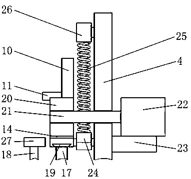 Adjustable drawing device for preventing arching of material strip in stamping die