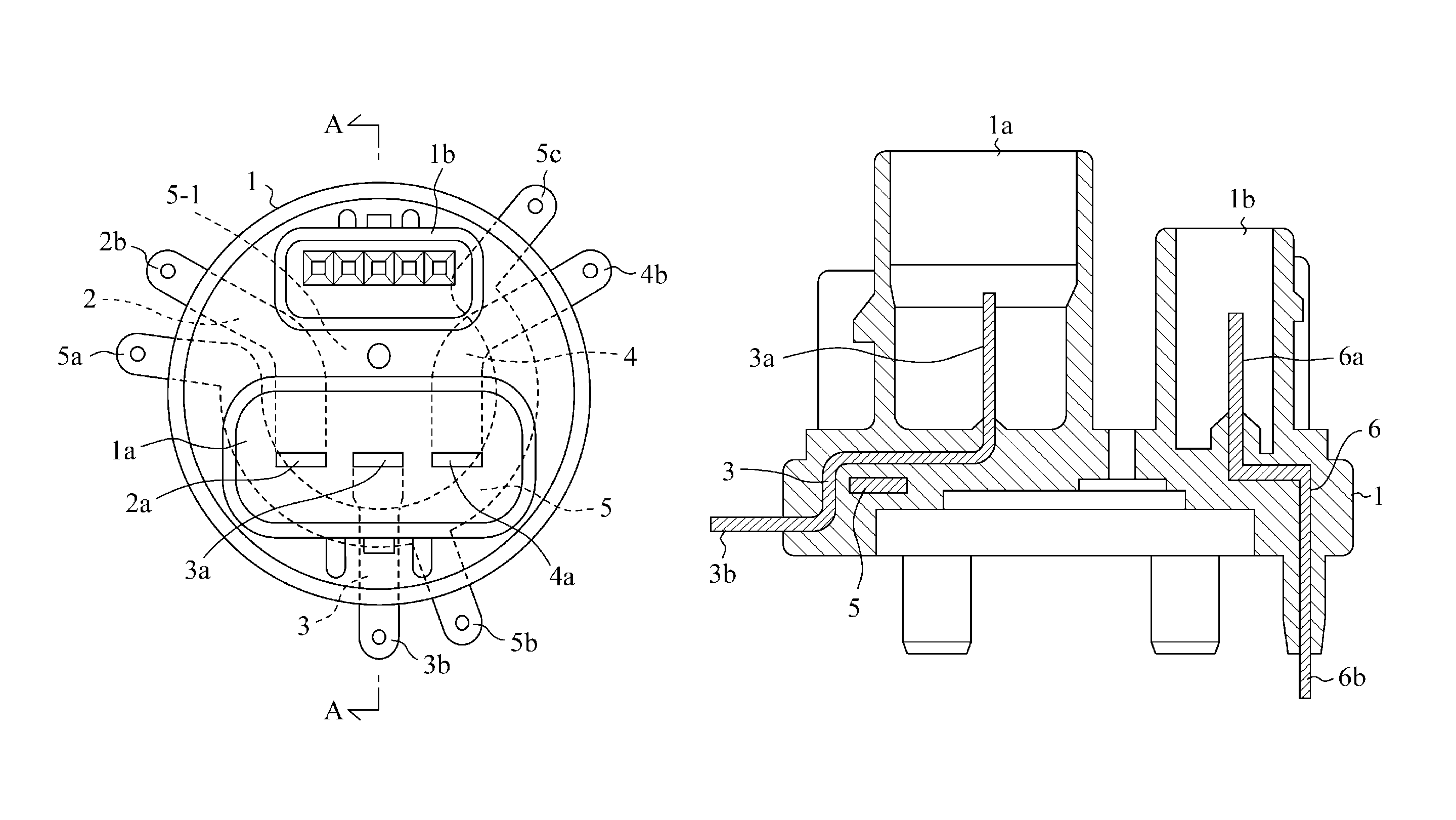 Insulating housing for motor terminal