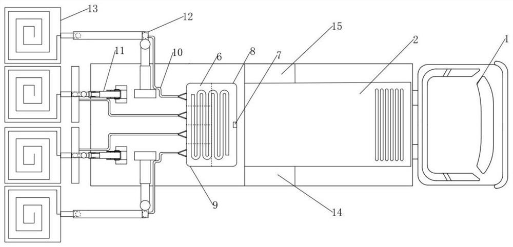 Asphalt pavement multifunctional heating vehicle based on induction heating and microwave heating