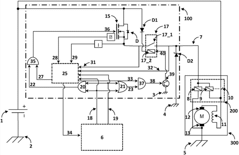 Device for controlling the power supply of a starter solenoid