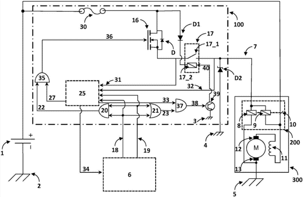 Device for controlling the power supply of a starter solenoid