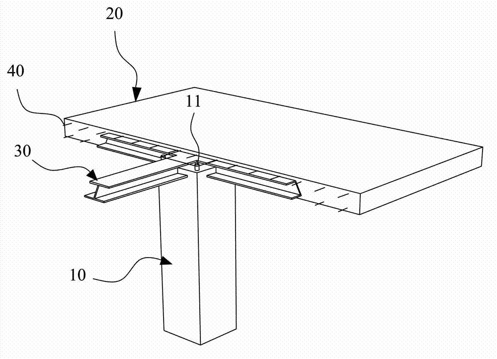 Built-in steel-type reinforcing no-beam floor system structure