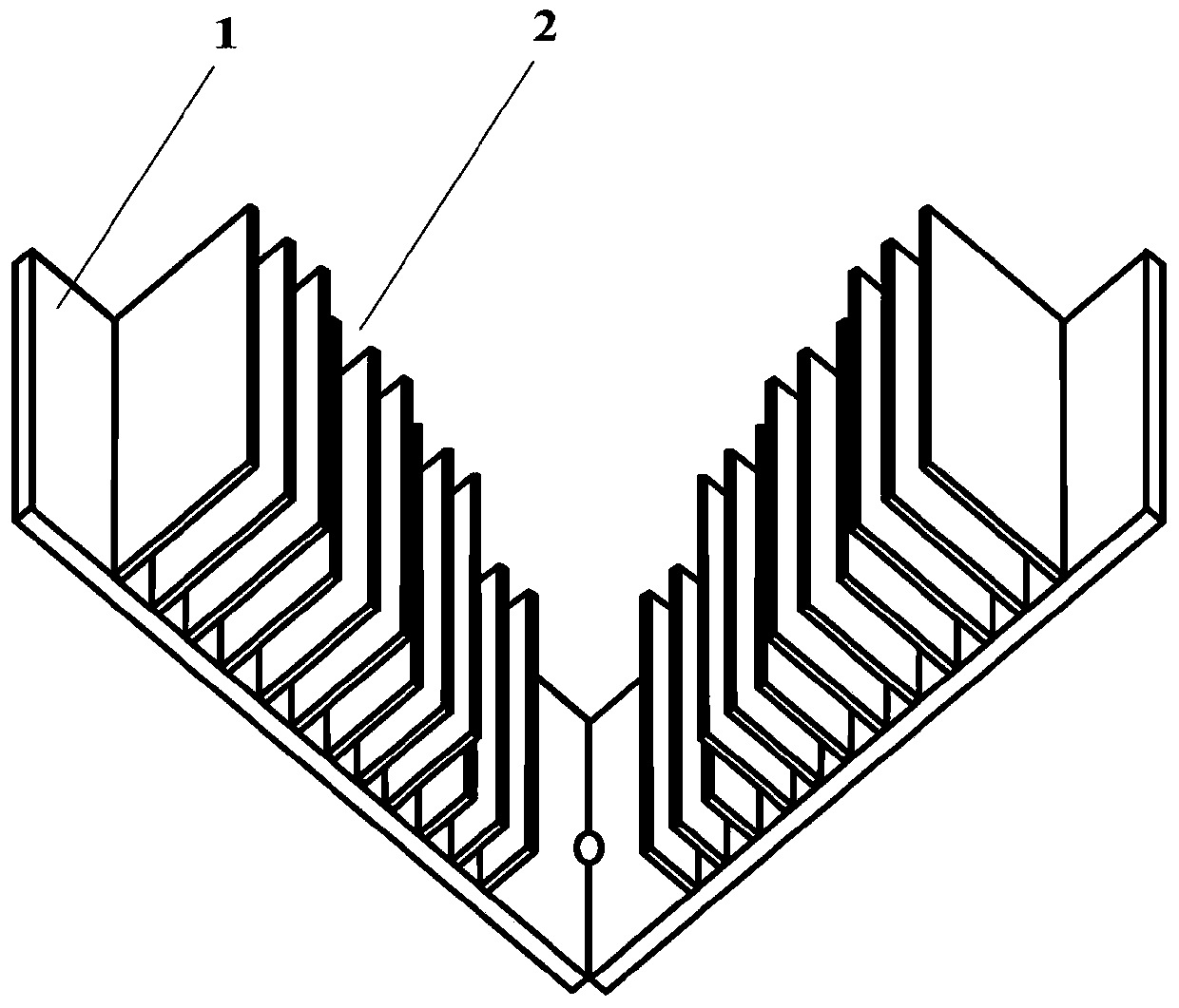 High-gain low-scattering angle reflective surface loaded with gradient corrugation