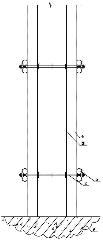 Construction method of template with no split bolt hole