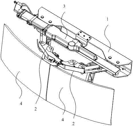 Front end opening and closing mechanism for rail vehicle and rail vehicle