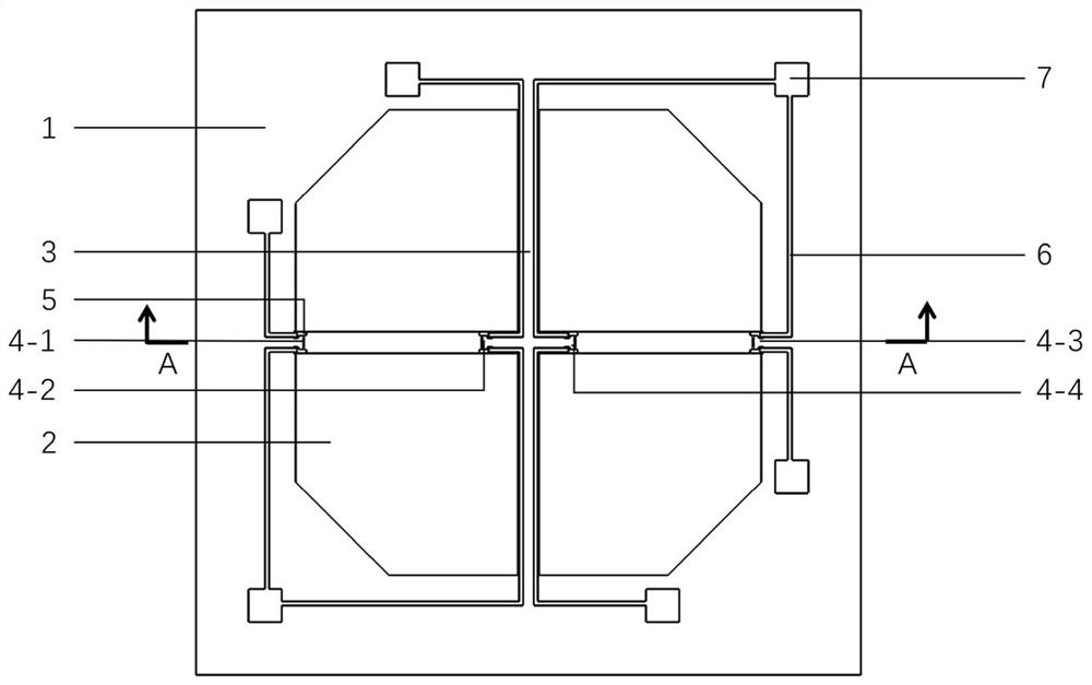 Cross beam film stress concentration micro-pressure sensor chip and preparation method thereof