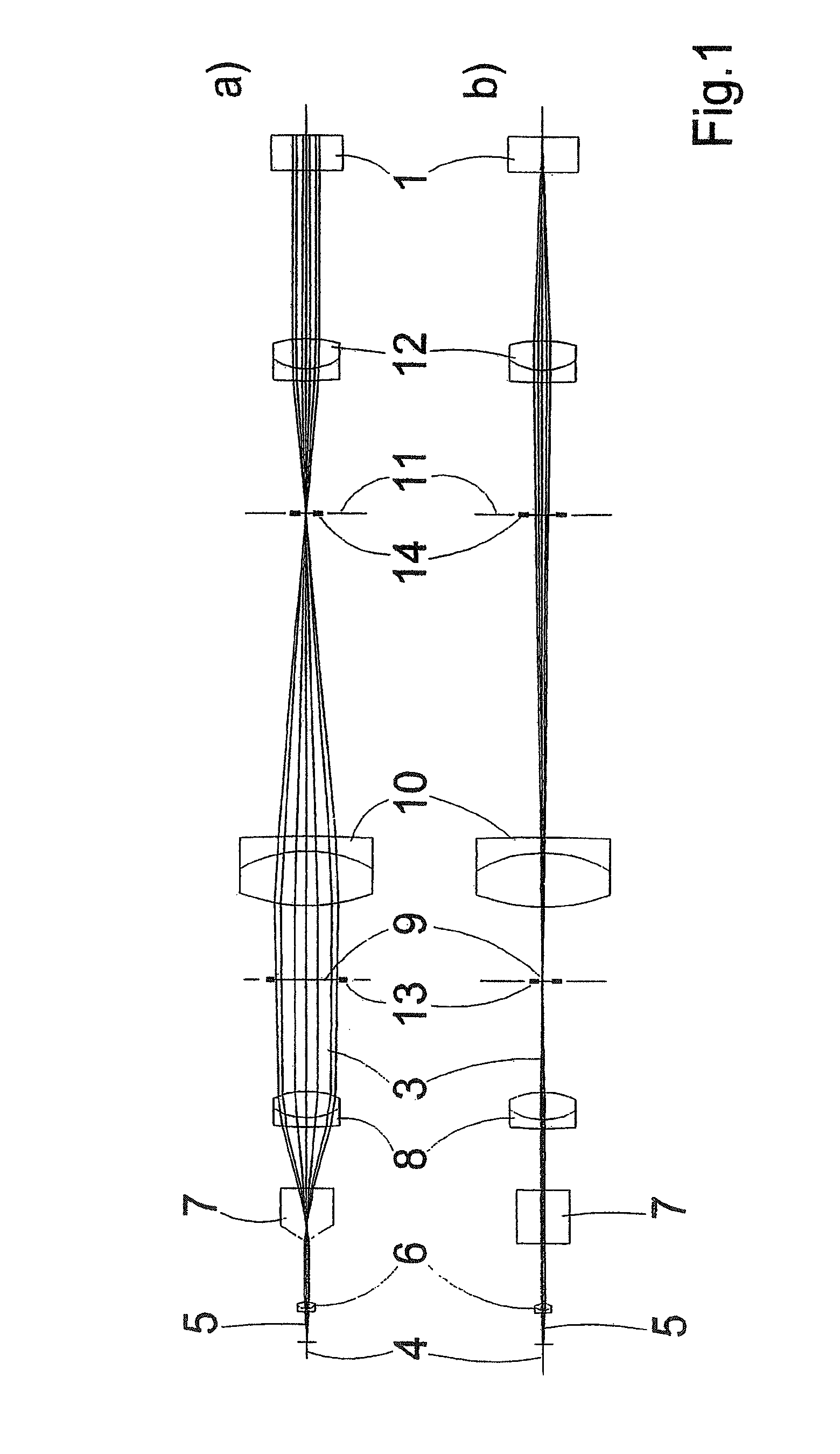 Optical arrangement for the production of a light-sheet