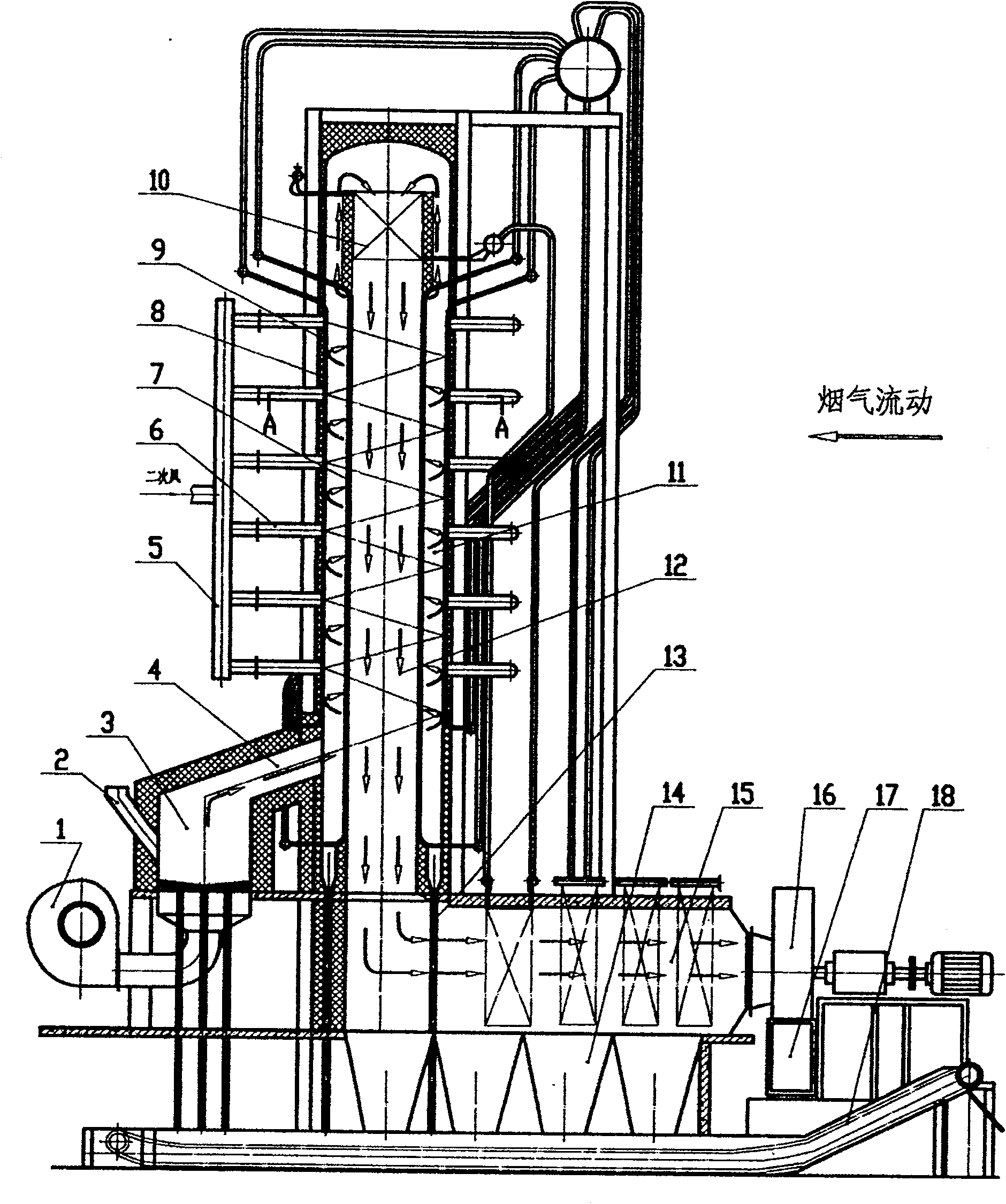 Fluid bed boiler for combusting biomass