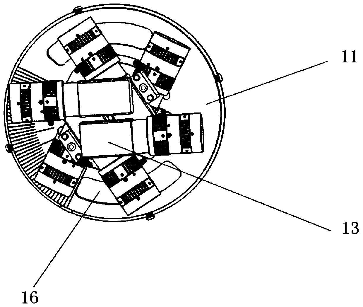 Staggered stacking type all-round camera device