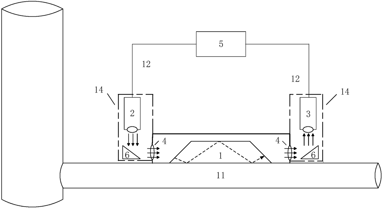 Pipeline mixed oil monitoring system based on terahertz frustrated total internal reflection