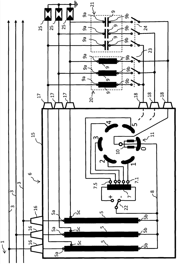 Adjustable reactive power compensator for power networks