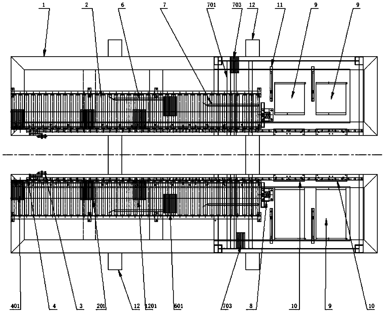 Full-automatic corrugated board multi-head packaging machine