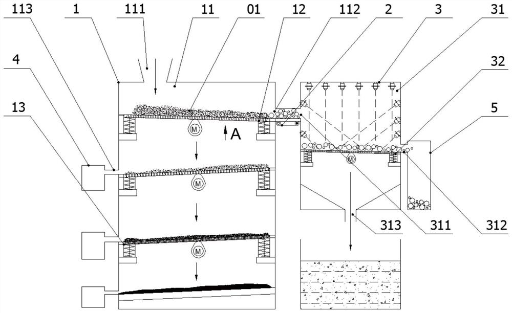 Separating device and separating method for separating soil and agate mixture