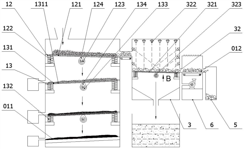 Separating device and separating method for separating soil and agate mixture