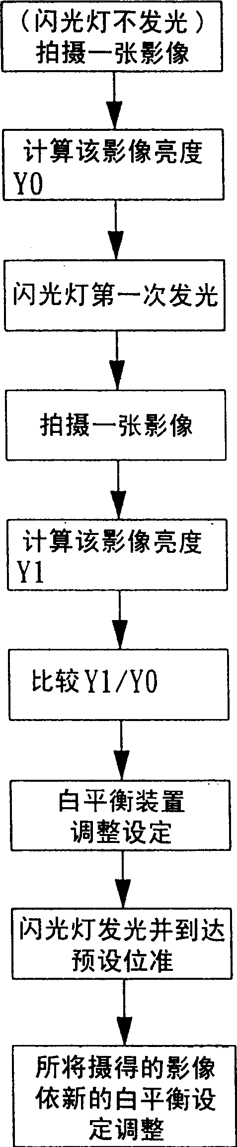 White balancing device and method for automatic flash lamp of digital camera