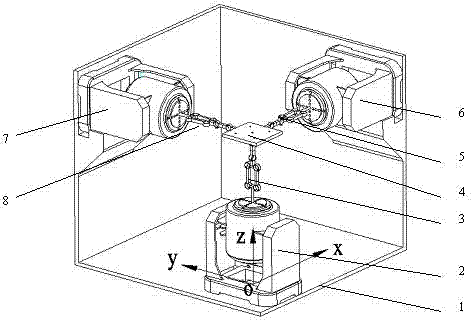 Parallel workbench for realizing space three-translation high-frequency excitation