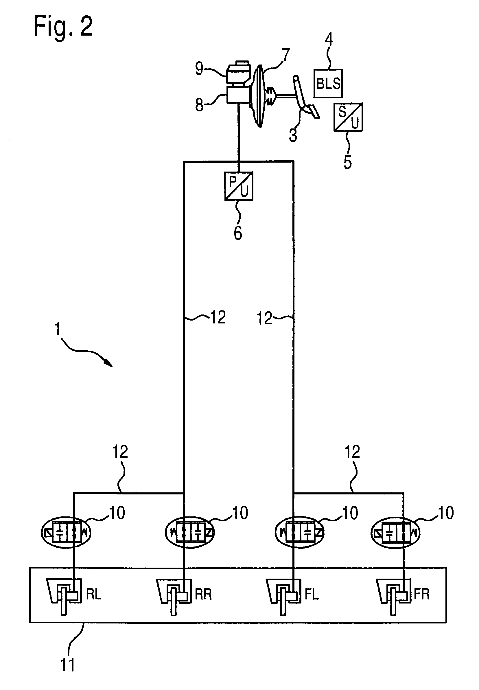 Recovery of energy in a hybrid vehicle having a hydraulic or pneumatic braking system