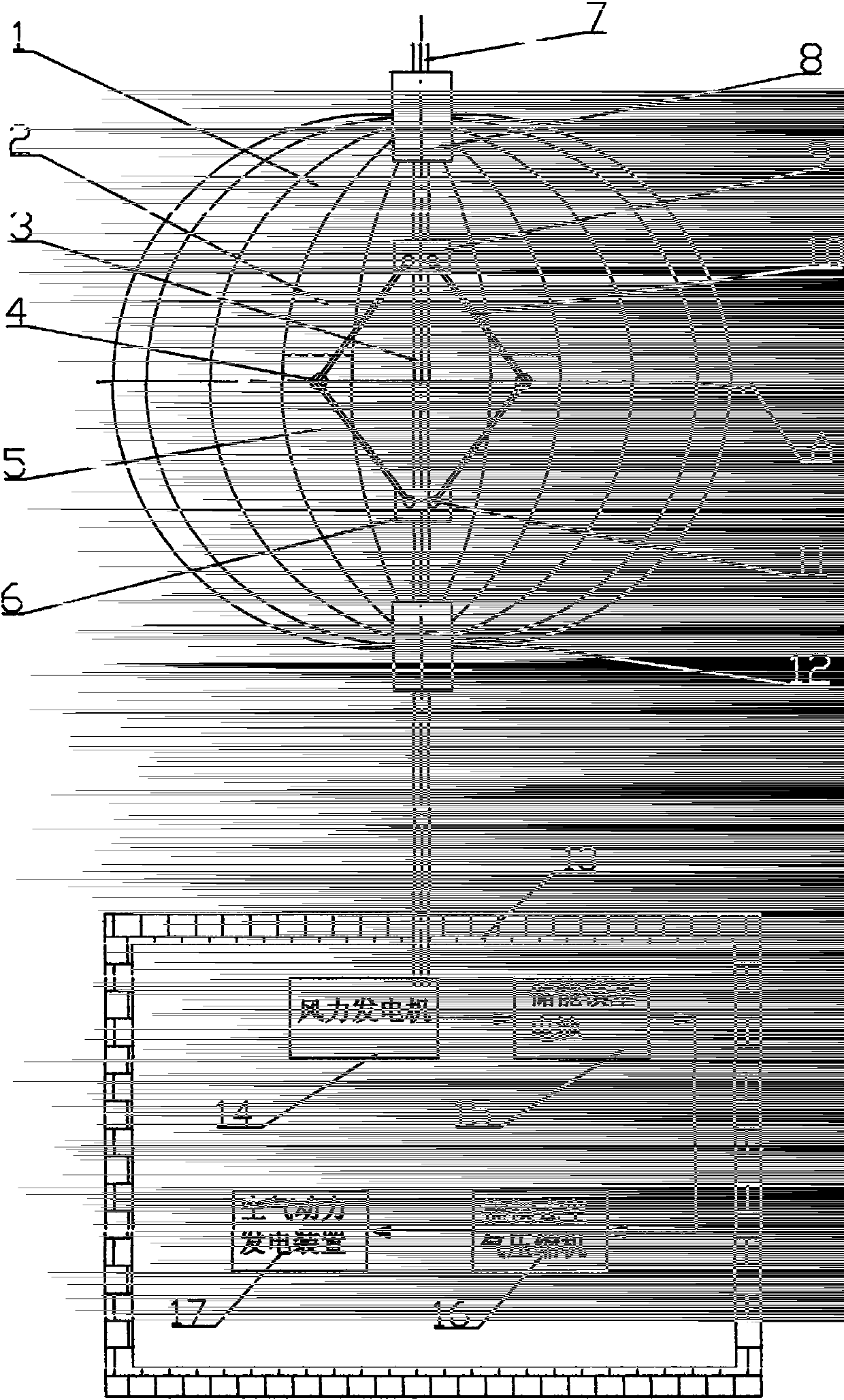 Multi-element combined wind power generation device capable of achieving intelligent control over expansion and shrinkage