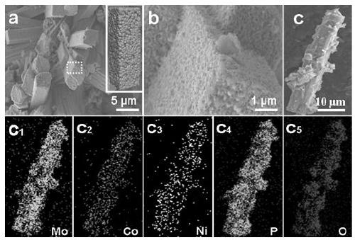 Binary metal phosphide controlled by molybdenum trioxide (tungsten), preparation method and application