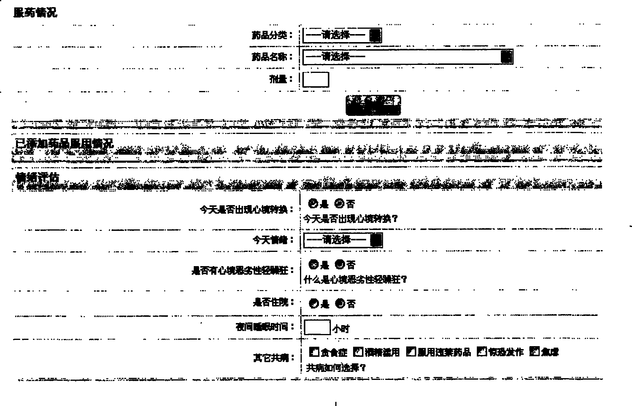 Mental disease monitoring method and system