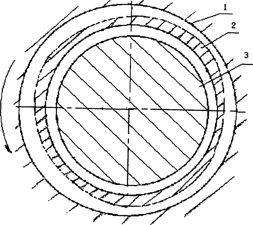 Variable camber sliding bearing containing three oil wedges