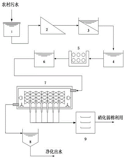 Rural sewage denitrification treatment system