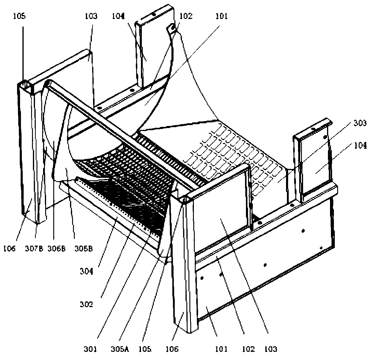 A rice combine harvester eccentric cutting flow primary separation device