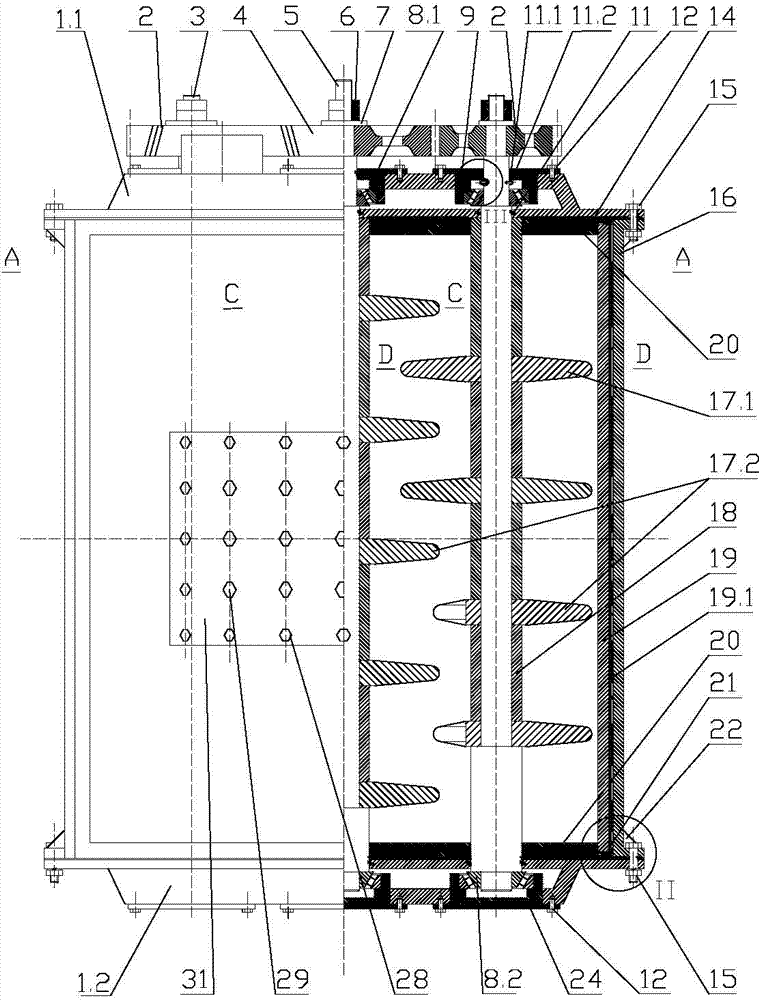 Damping rotary seal multi-rotary-hammer crusher