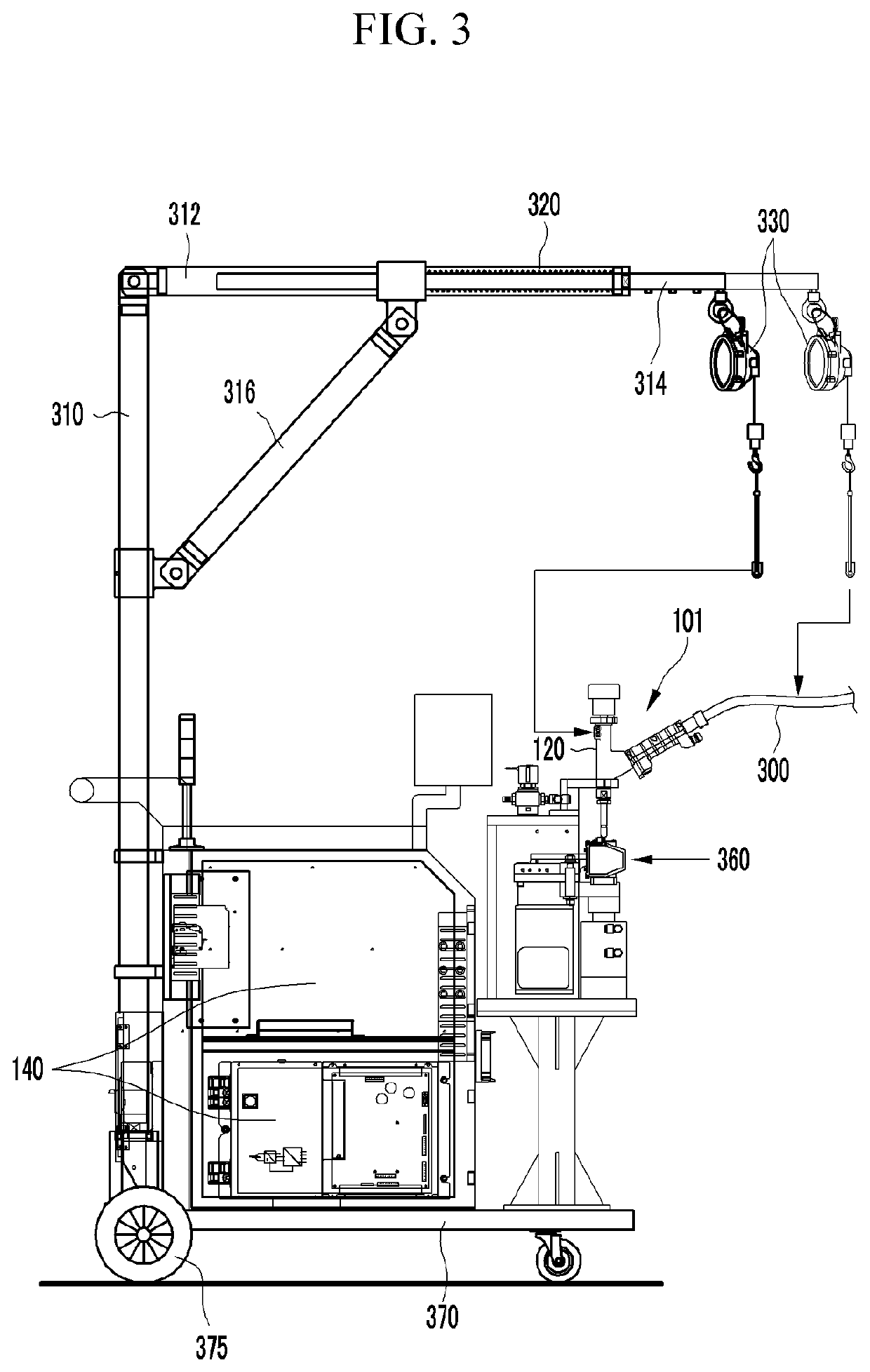 Welding gun and unidirectional welding system provided with the same