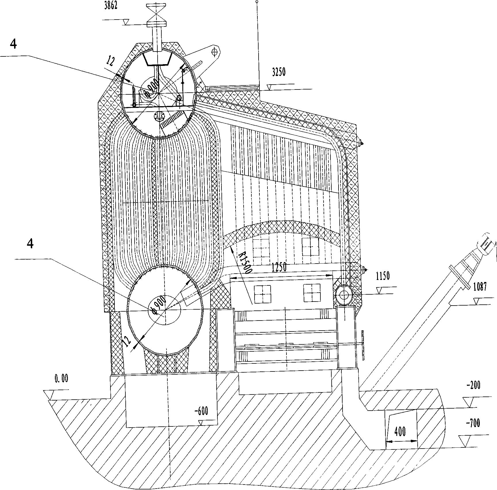 Biomass sawdust particle boiler