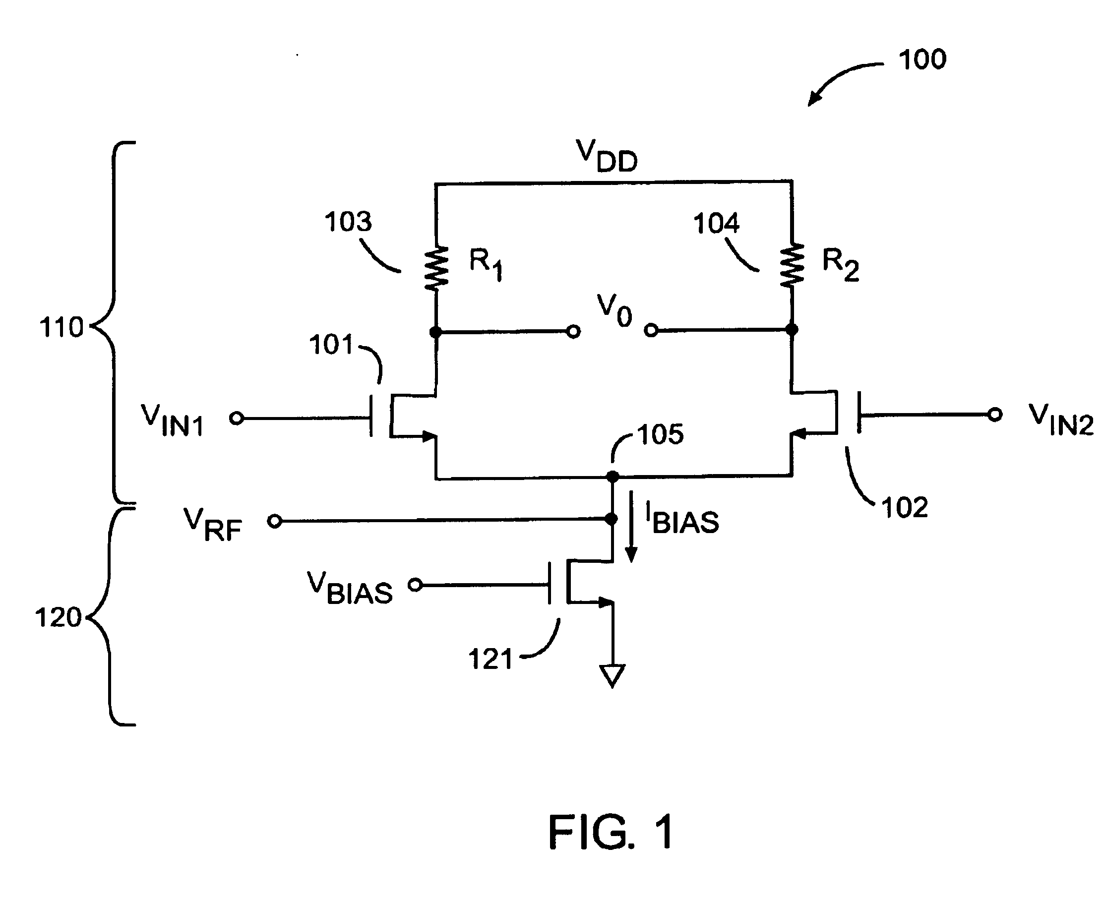 Low noise mixer circuit with improved gain