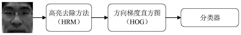 Face living body detection method for removing highlight features and direction gradient histogram