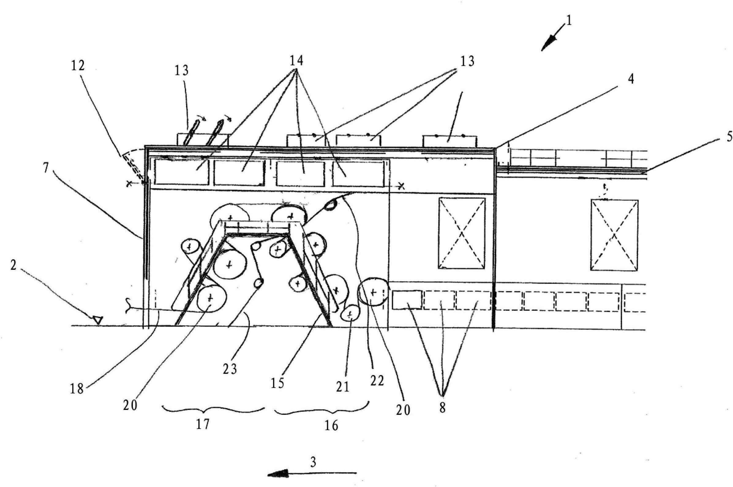 Device for producing a material web