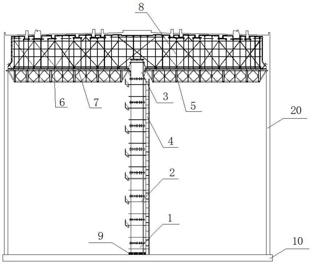 Large-span silo roof construction platform and erecting method