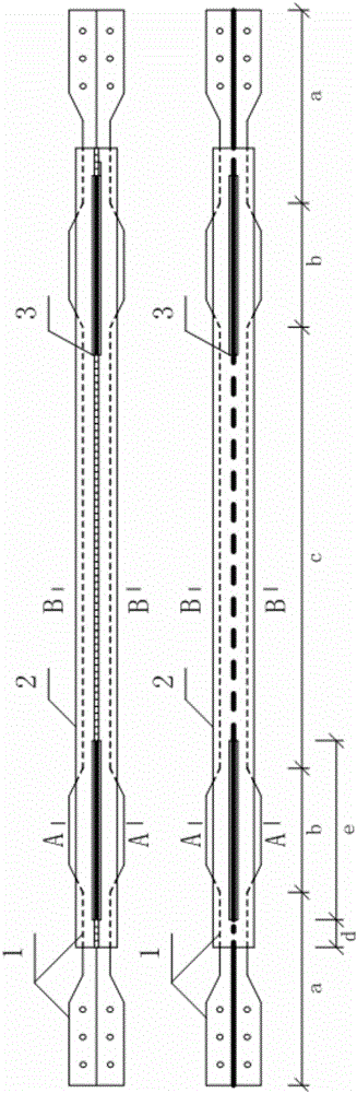 A channel steel slotted cross-shaped cross-section steel core anti-buckling energy-dissipating support member