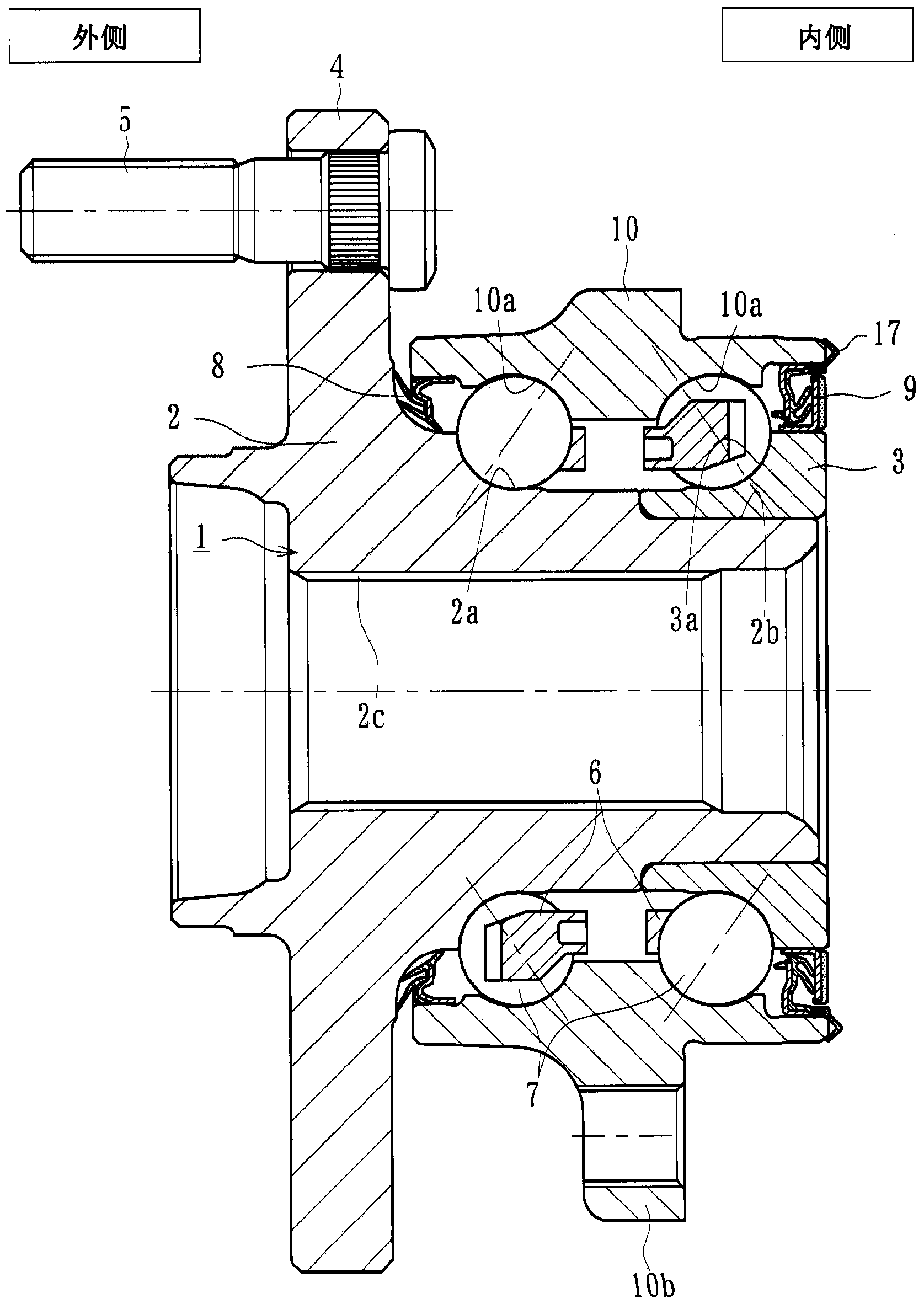 Bearing device for wheel